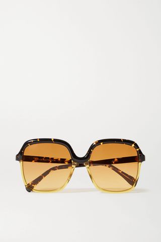 Kaleos + Clarke Oversized Square-Frame Tortoiseshell Acetate Sunglasses