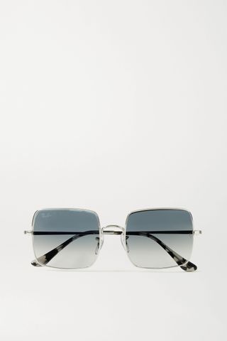 Ray-Ban + 1971 Square-Frame Silver-Tone and Acetate Sunglasses