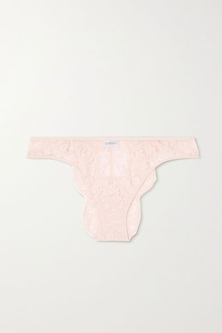 La Perla + Fall in Love Cotton-Blend Leavers Lace and Stretch-Tulle Briefs