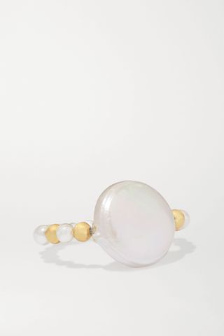 Anissa Kermiche + Caviar Pebble Gold-Plated Pearl Ring