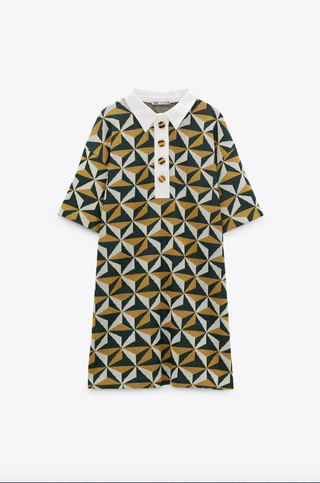 Zara + Jacquard Dress With Buttons