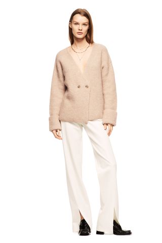 Zara + Wool and Alpaca Blend Knit Cardigan