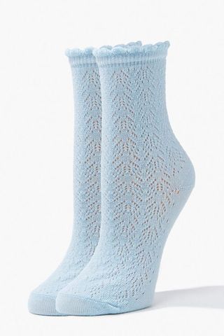 F21 + Lace Knit Crew Socks