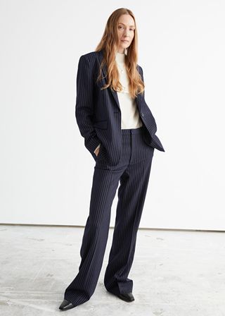 & Other Stories + Fitted Flare Pinstripe Trousers