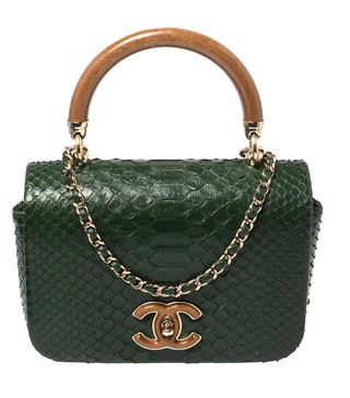 Chanel + Green Python CC Top Handle Bag
