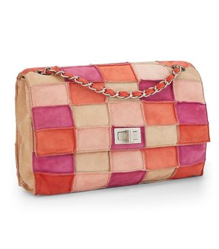 Chanel + Pink Suede Patchwork Flap Shoulder Bag