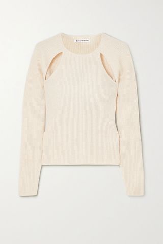 Reformation + Basilica Cutout Ribbed Cashmere Sweater