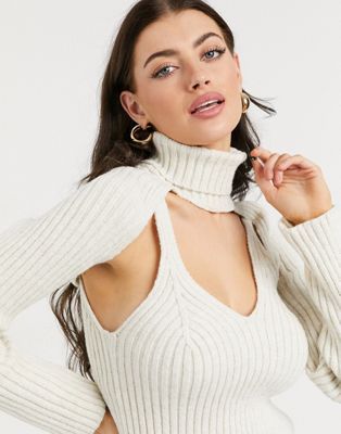 ASOS + Co-ord Knitted Shrug with Roll Neck