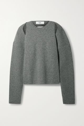 Frankie Shop + Grey Knitted Cardigan and Tank Top