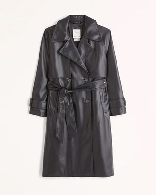 Abercrombie & Fitch + Vegan Leather Trench Coat