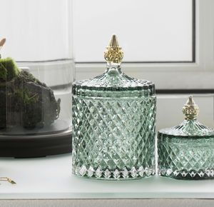 Ella James + Pressed Glass Bathroom Storage Jar