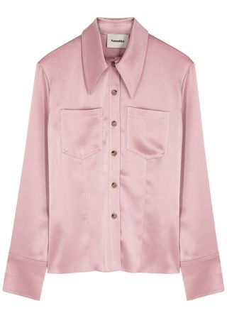 Nanushka + Tippi Pink Satin Shirt