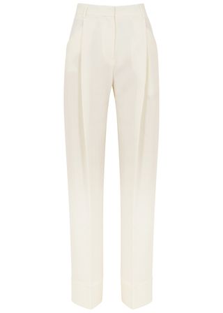 Jacquemus + Le Pantalon Loya White Wide-Leg Trousers