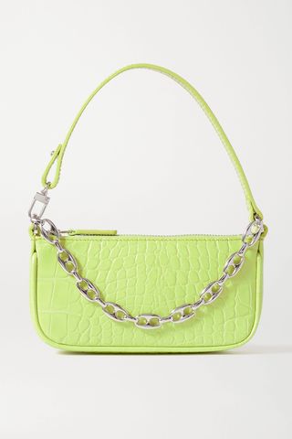 By FAR + Rachel Mini Croc-Effect Leather Shoulder Bag