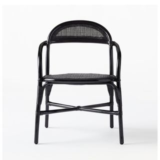 CB2 + Valzer High Gloss Black Rattan Dining Chair