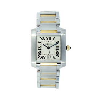 Cartier + Tank Francaise Stainless Steel and Yellow Gold