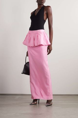 Rotate Birger Christensen + Opili Ruffled Satin Maxi Skirt