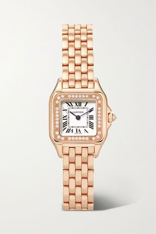 Cartier + Panthère De Cartier 22mm Small 18-Karat Pink Gold Diamond Watch