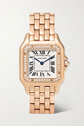 Cartier + Panthère De Cartier Medium 27mm 18-Karat Pink Gold and Diamond Watch