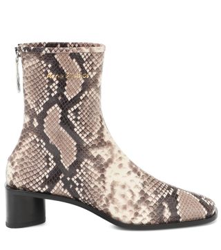ACNE Studios + Snake-Effect Leather Ankle Boots