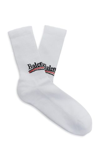 Balenciaga + Intarsia Cotton-Blend Socks