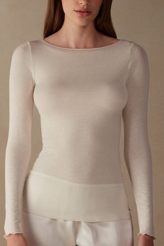 Intimissimi + Boat Neck Modal Cashmere Ultralight Top