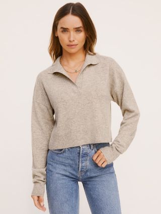 The Reformation + Cashmere Polo Sweater