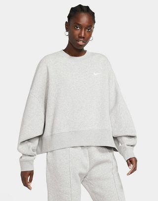 Nike + Mini Swoosh Oversized Cropped Sweatshirt