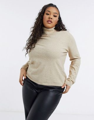 ASOS + Relaxed Knit Roll Neck Sweater
