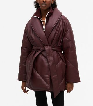 Monki + Faux leather coat