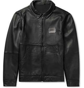 Saturdays NYC + Logo-Appliquéd Leather Harrington Jacket