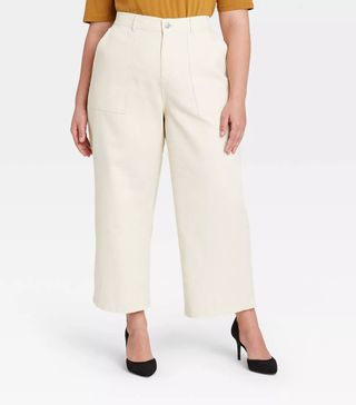 Who What Wear + Mid-Rise Regular Fit Wide Leg Pants
