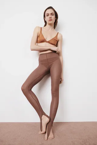 Zara + Semi-Sheer Stirrup Leggings