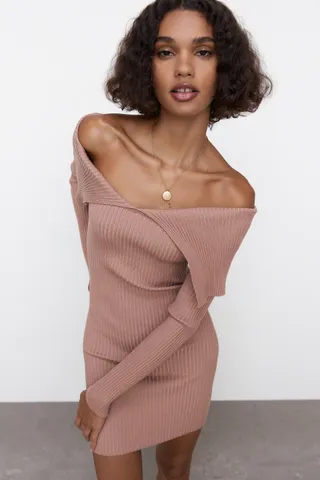Zara + Ribbed Knit Dress
