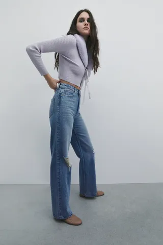 Zara + Z1975 Straight Leg Full Length High Rise Jeans