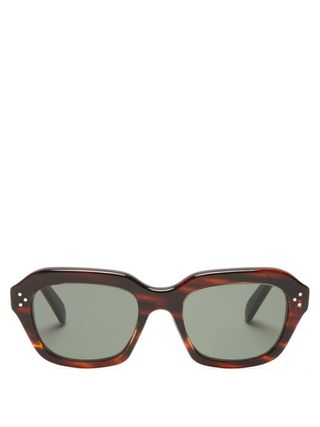 Celine Eyewear + Square Tortoiseshell-Acetate Sunglasses