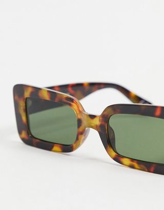 ASOS Design + Recycled Frame Mid Square Sunglasses in Tort