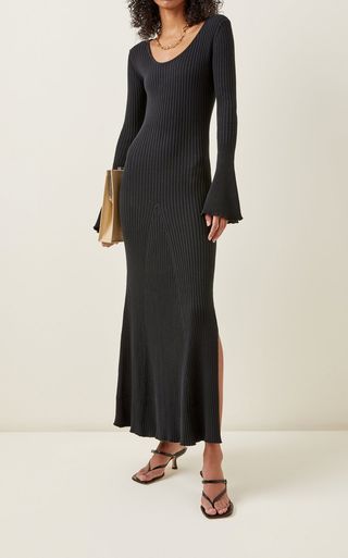 Anna Quan + Mara Fluted Sleeve Cotton Midi Dress