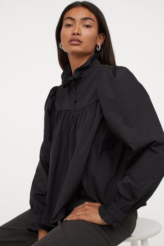 H&M + Frill-Trimmed Blouse