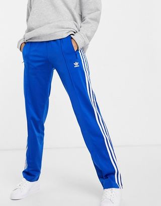 Adidas + Three Stripe Track Pants in Blue