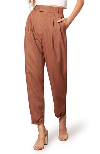 Bb Dakota + Twill Call Pinstripe High Waist Pants