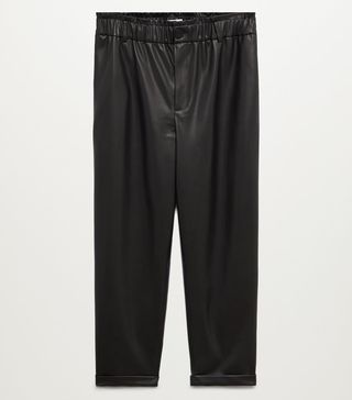 Violetta by Mango + Leather-Effect Slouchy Trousers