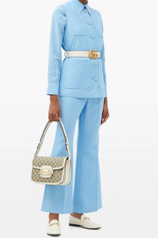 Gucci + 1955 Horsebit GG Supreme Shoulder Bag