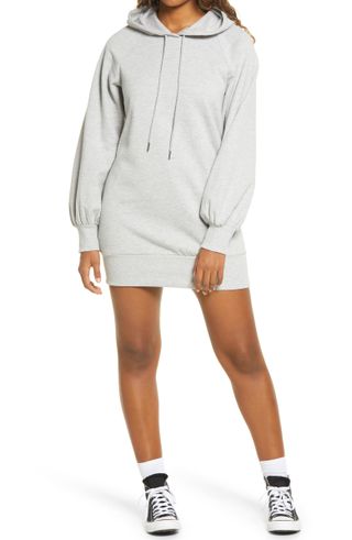 BP. + Long Sleeve Hooded Sweatshirt Dress