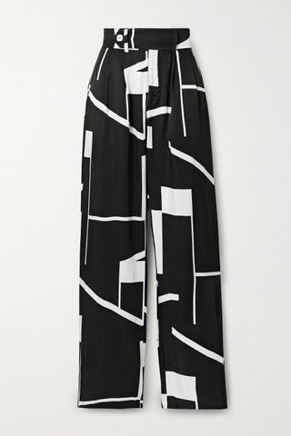 The Line by K + Bettina Printed Twill Wide-Leg Pants
