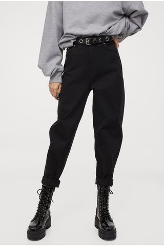 H&M + Mom Loose-Fit Twill Pants