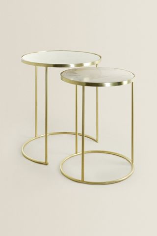 Zara + Gold Marble Nest of Tables