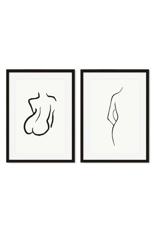 H&M + Nude Line Art A4 Framed Set