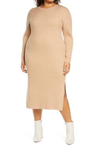 Wayf + X Bff Hollie Tie Back Long Sleeve Sweater Dress