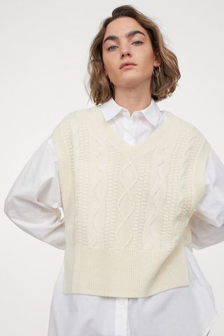 H&M + Cable-Knit Sweater Vest